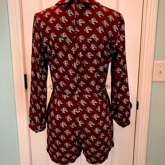 Forever 21 Horse Print LS Romper Sz S Super Cute - Picture 5 of 9